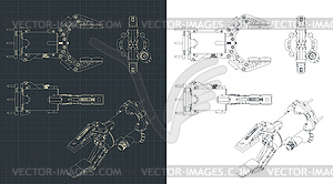 Robotic arm drawings - stock vector clipart