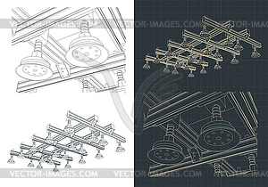 Vacuum gripper drawings - vector clipart