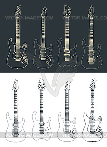 Guitars sketches - stock vector clipart