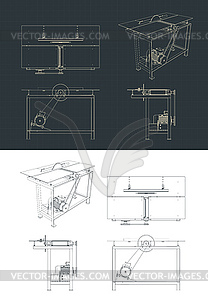 Table Cutting Machine Drawings - vector image