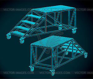 Service Ladder sketch - vector clip art