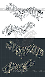 Conveyor Isometric Drawings - vector image