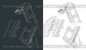 Чертежи ковшового элеватора - изображение в векторе