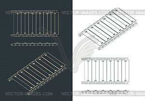 Conveyor belt blueprints - vector image