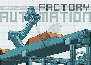 Automated factory line - vector image
