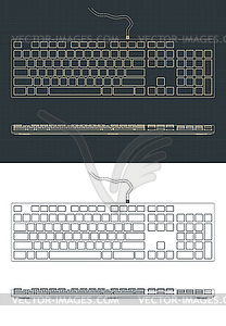 Keyboard blueprints - vector EPS clipart