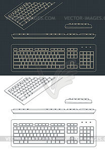 Keyboard drawings - vector clipart