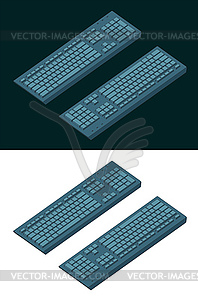 Keyboard isometric color drawings - stock vector clipart