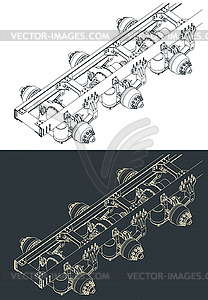 Truck suspension systems - vector EPS clipart