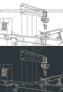 Factory line drawings - vector clipart