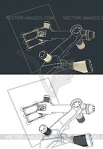 Robot with vacuum gripper - vector EPS clipart