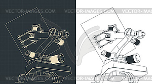 Robotic arm with vacuum gripper - vector clip art