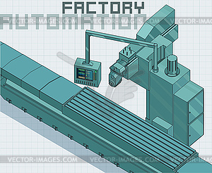 Factory line and control panel - vector clip art