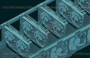 Mining farm - vector clipart