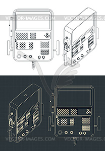 Remote control for automated lines and industrial - vector clipart / vector image