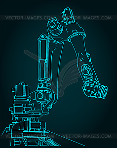 Robotic arm for automated production lines - vector EPS clipart