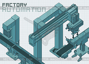 Automated factory line - vector image