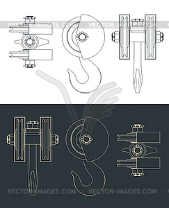 Big crane hook drawings - vector clipart