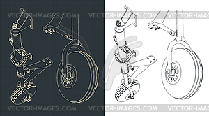 Nose landing gear - vector clipart