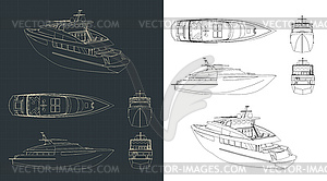 Чертежи яхт - изображение в векторном формате
