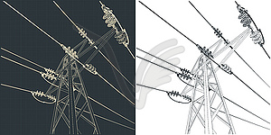 Линия высокого напряжения - рисунок в векторе