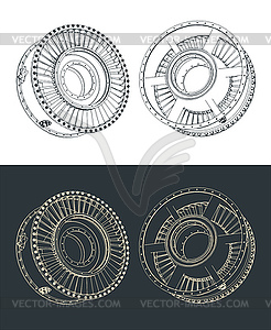 Jet engine intake casing - vector image