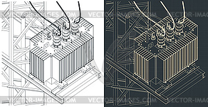 Трансформаторная подстанция - изображение векторного клипарта
