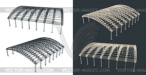 Hangar drawing - vector clipart