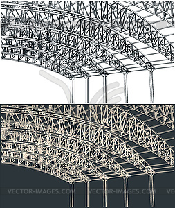 Hangar support structures - royalty-free vector image