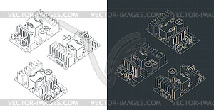 Чертежи платы БП - векторное изображение