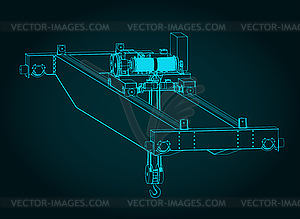 Double Girder Overhead Crane - vector image