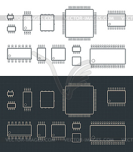 Integrated circuits packages surface mount - vector image