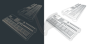 MIDI controller keyboard - vector image