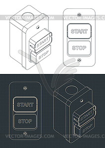 Power tool start stop switch - vector clipart / vector image