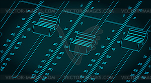 Sliders or faders control board - vector image