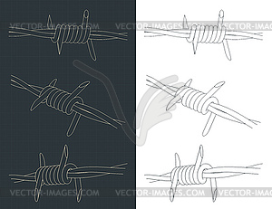 Barbed wire segment - vector clipart