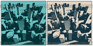 Big city retro poster - vector image