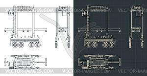 Straddle carrier drawings - vector clip art