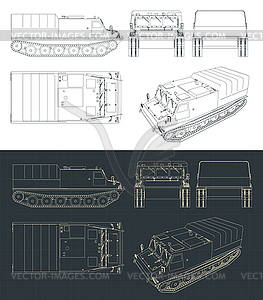 All-terrain vehicle blueprints - vector image