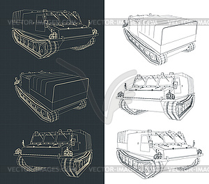 All-terrain vehicle drawings - vector image