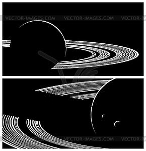 Planet with rings s - royalty-free vector image