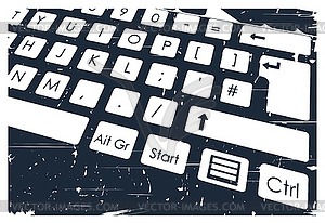 Mechanical keyboard retro poster - vector clip art