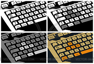 Mechanical retro keyboard mini set - vector clipart