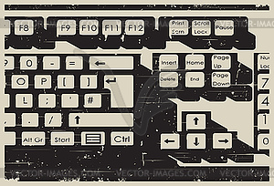 Ретро клавиатура плакат - векторная графика
