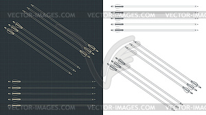 Стрелы для рисования спортивного лука - векторизованное изображение клипарта