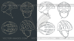 Чертежи велосипедного шлема - рисунок в векторном формате