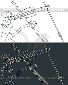 Bowstring and bow shelf - royalty-free vector image