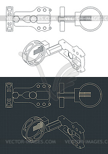 Compound archery sight drawings - vector image