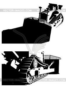 Crawler bulldozer template - vector clip art