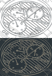 Dial wrist watch - vector image